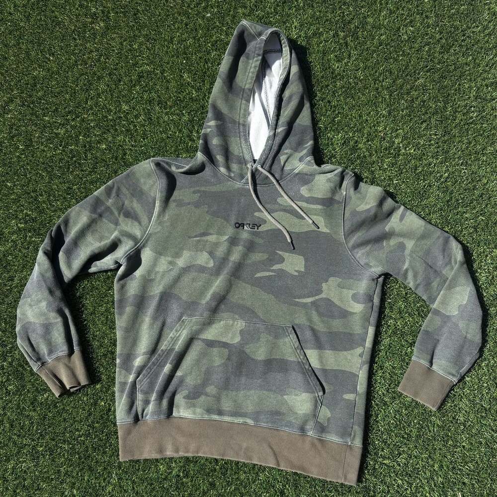Oakley Mens B1B Camo Pullover Hoodie Green Brown Forest Camo Gorpcore Sweatshirt